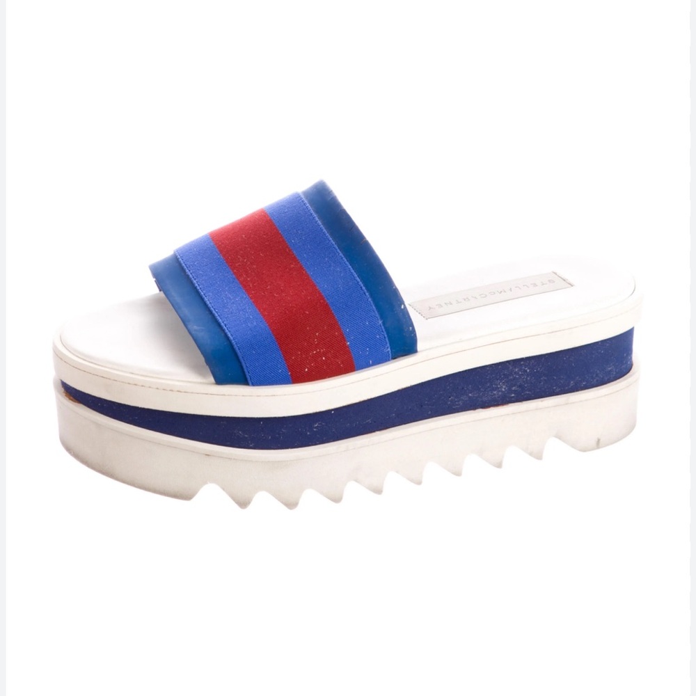 Stella Mccartney Color Block Canvas Platform Slid… - image 8